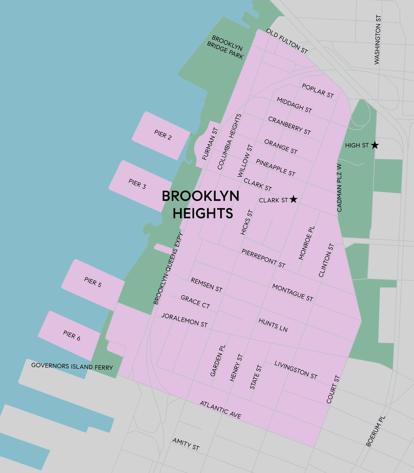 Map of Brooklyn Heights, Brooklyn