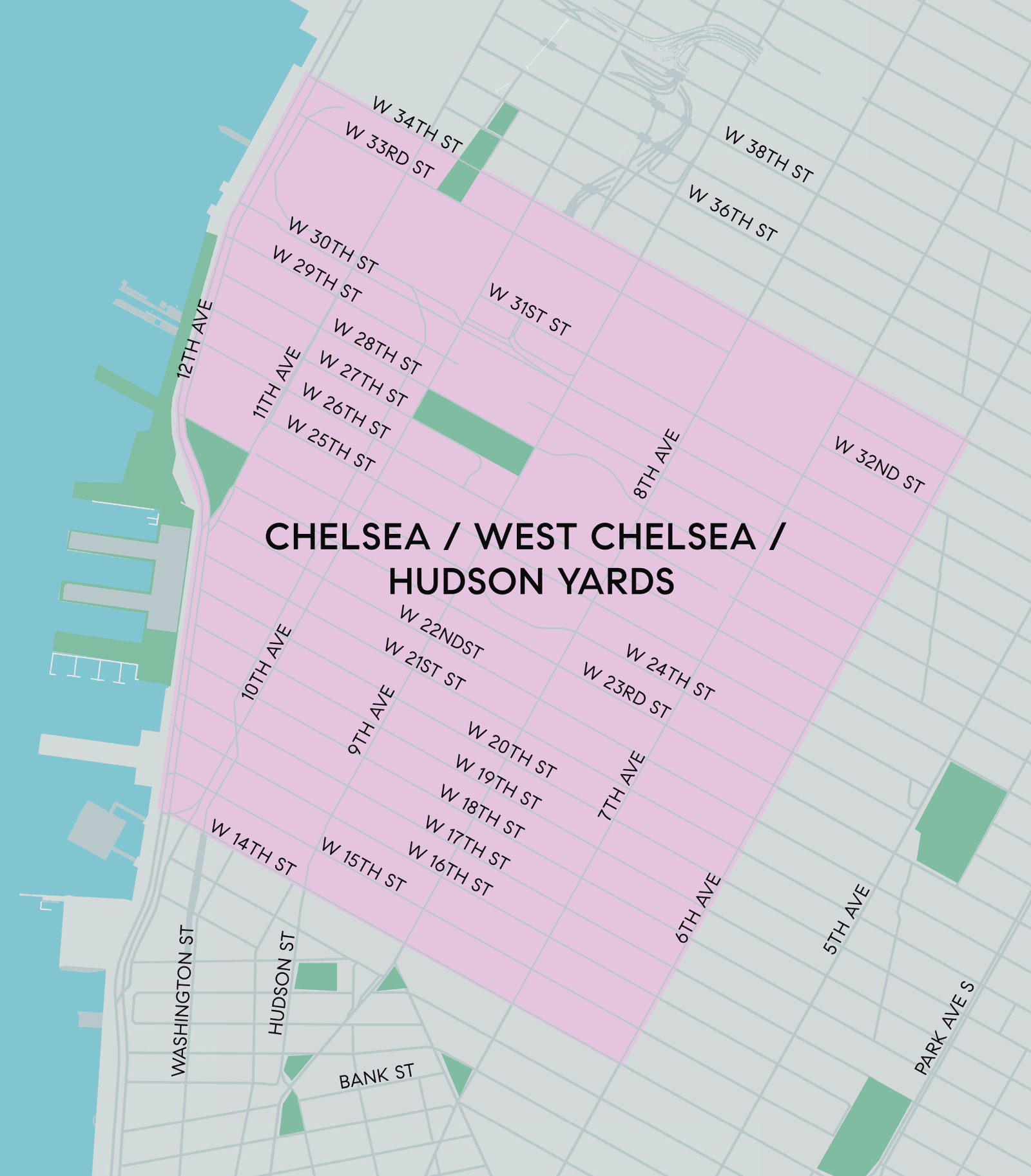 Map of Chelsea, Manhattan