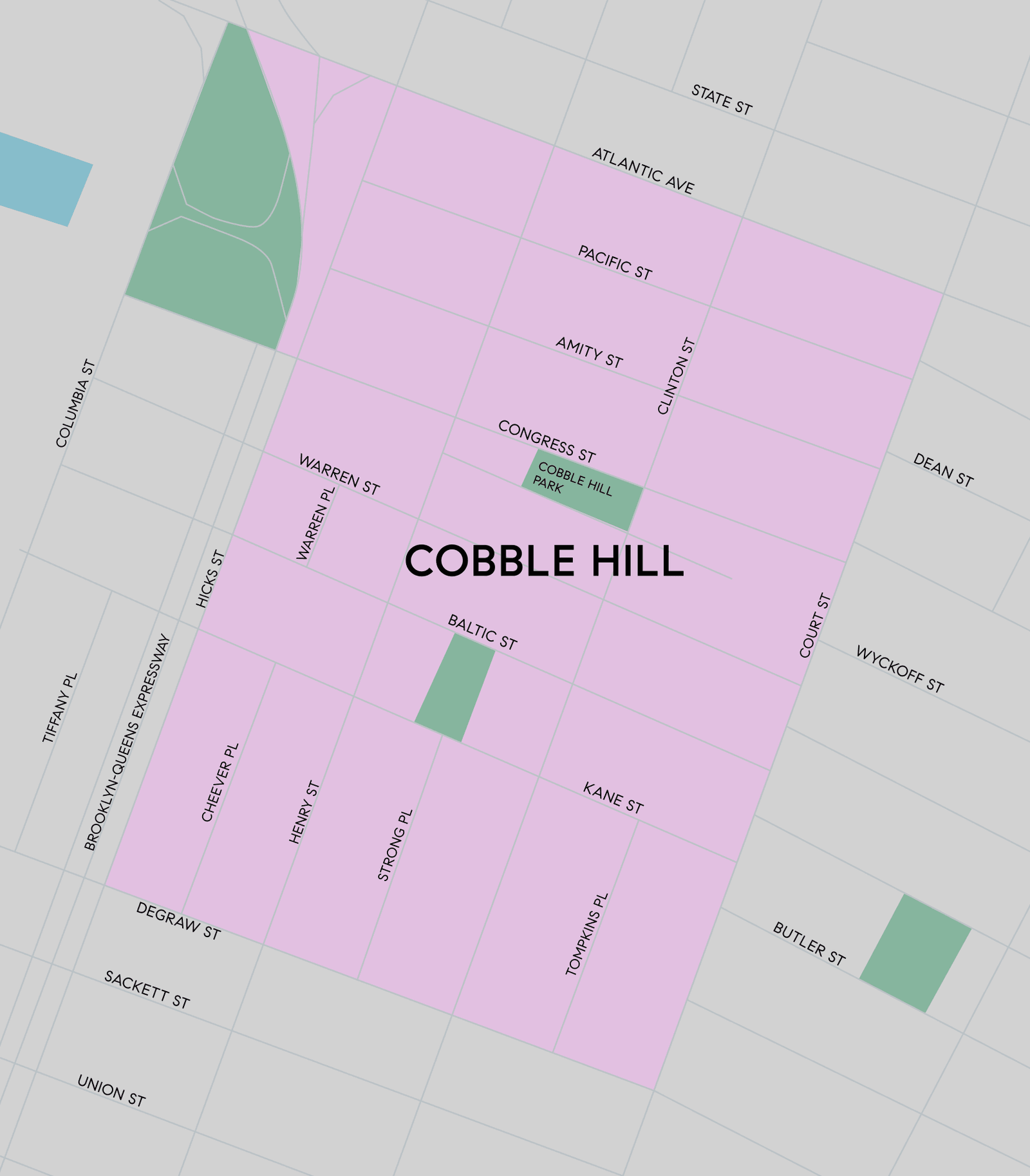 Map of Cobble Hill, Brooklyn