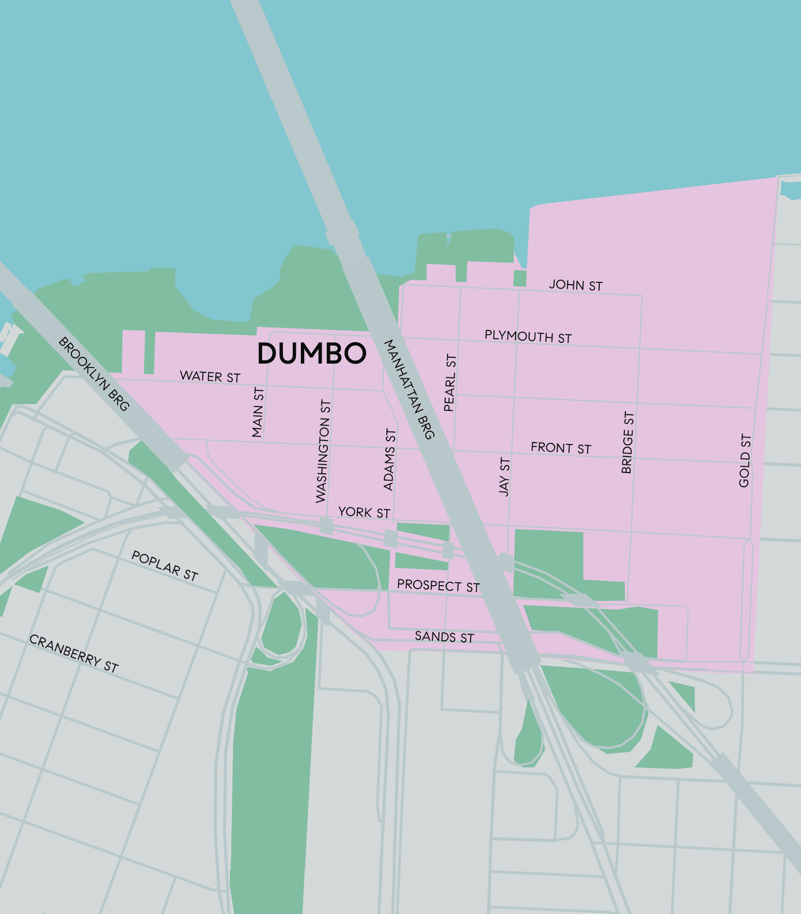 Map of DUMBO, Brooklyn