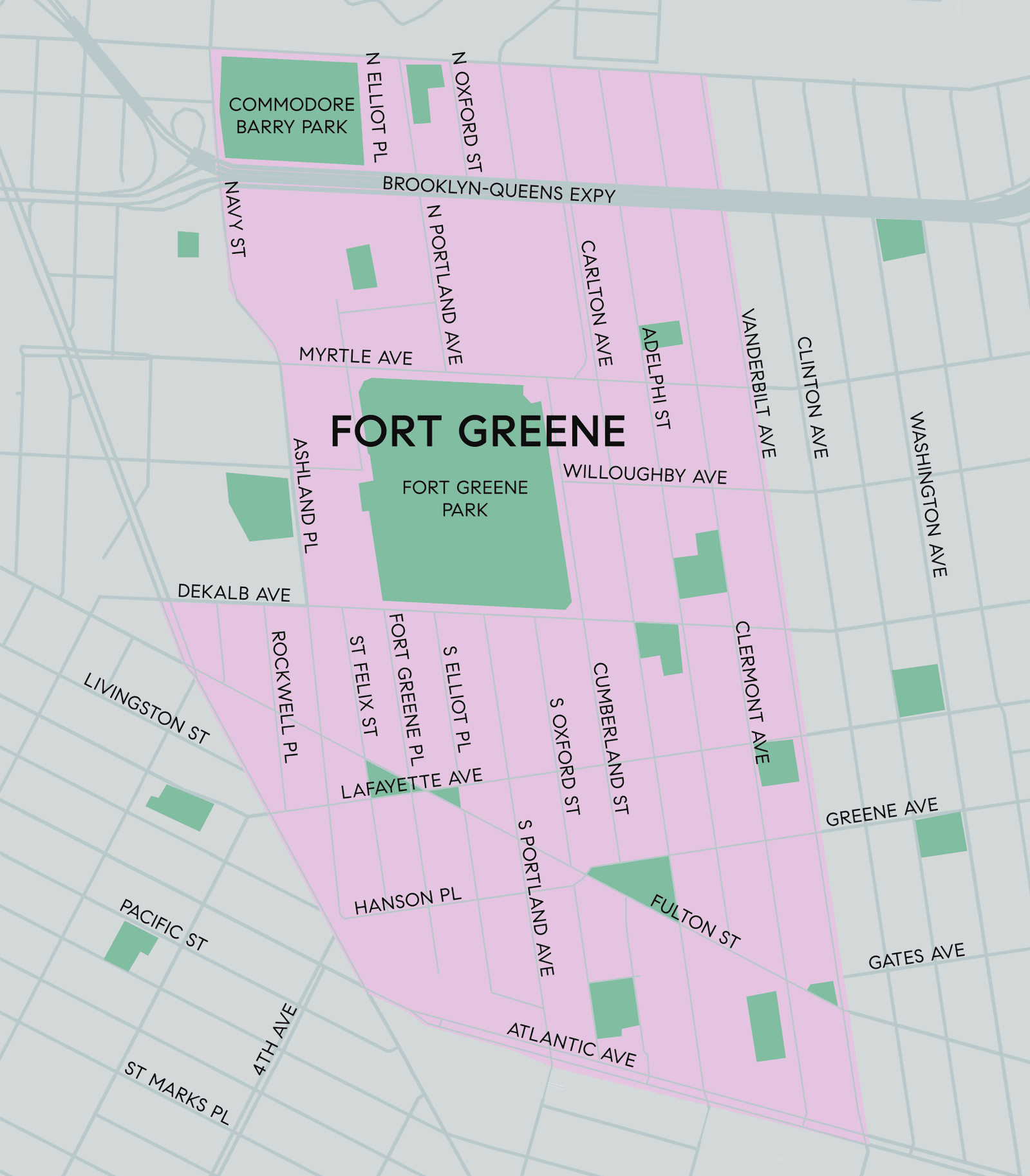 Map of Fort Greene, Brooklyn